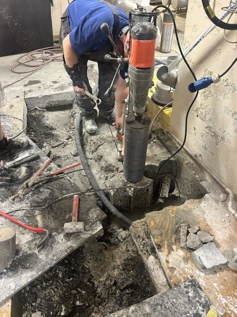 Diamantskæring i gang